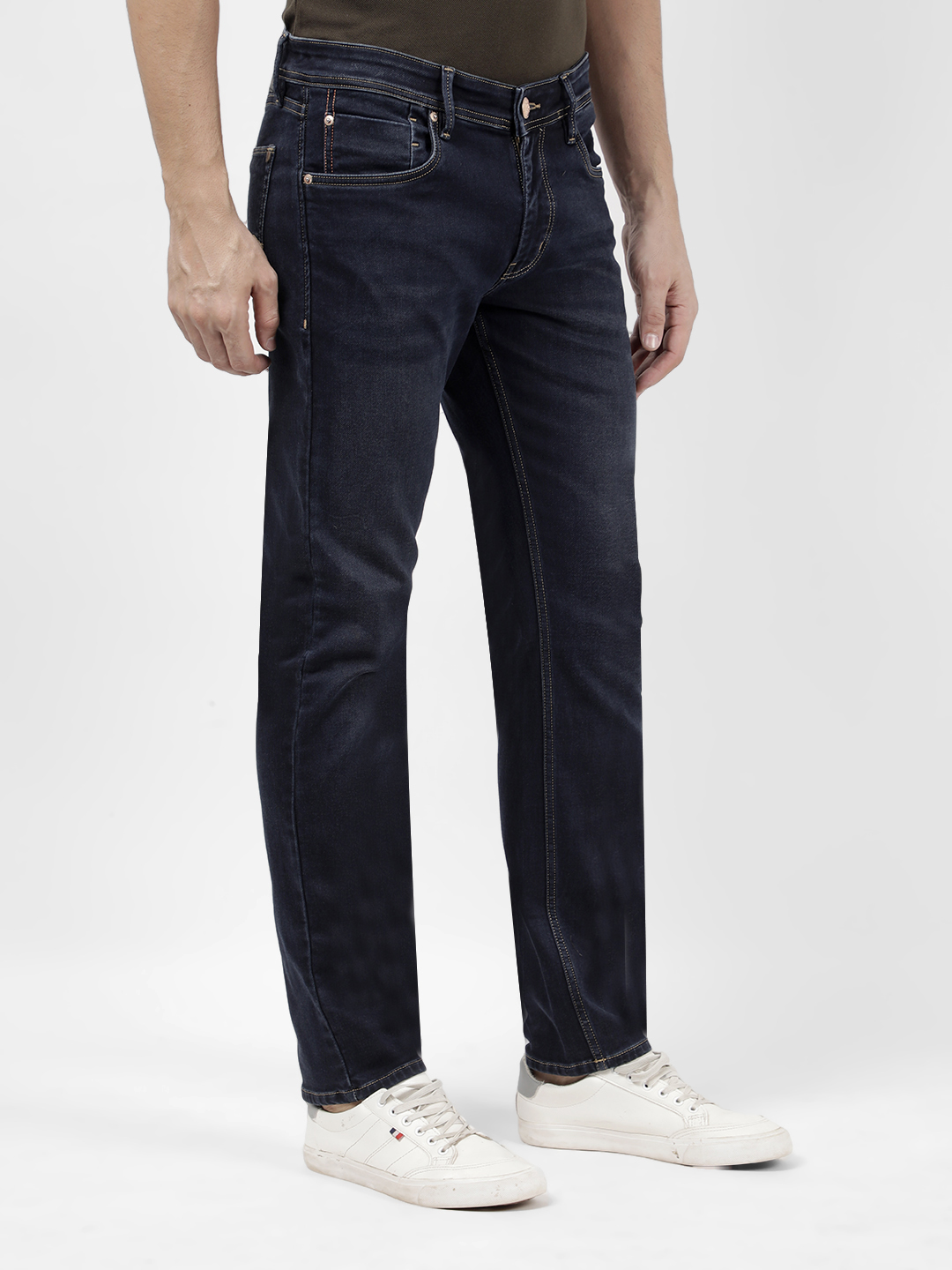 Numero Uno Men Solid Dark Blue Jeans